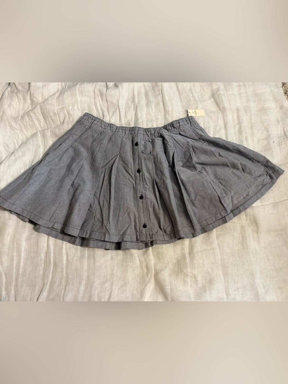 aerie Blue-Gray Button-Front Mini Skirt/Skort, NWT